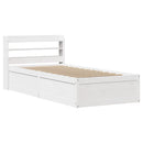 sengeramme med sengegavl 90x190 cm massivt fyrretræ hvid