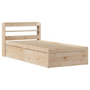 sengeramme med sengegavl 75x190 cm massivt fyrretræ