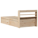 sengeramme med sengegavl 75x190 cm massivt fyrretræ
