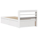 sengeramme med sengegavl 75x190 cm massivt fyrretræ hvid