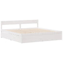 sengeramme uden madras 200x200 cm massivt fyrretræ hvid
