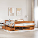 sengeramme uden madras 200x200 cm massivt fyrretræ gyldenbrun