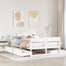 sengeramme uden madras 150x200 cm massivt fyrretræ hvid