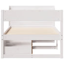 sengeramme uden madras 100x200 cm massivt fyrretræ hvid