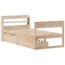 sengeramme uden madras 90x200 cm massivt fyrretræ