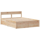 sengeramme uden madras 135x190 cm massivt fyrretræ hvid