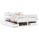sengeramme uden madras 120x190 cm massivt fyrretræ hvid