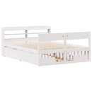 sengeramme uden madras 120x190 cm massivt fyrretræ hvid