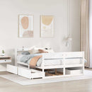 sengeramme uden madras 120x190 cm massivt fyrretræ hvid