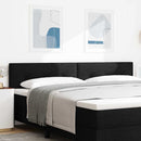 LED sengegavl med LED-lysstrimler Sort 200 cm Stof