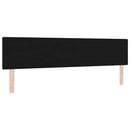 LED sengegavl med LED-lysstrimler Sort 200 cm Stof
