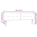 LED sengegavl med LED-lysstrimler Sort 200 cm Stof