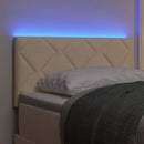 LED sengegavl Creme 80 cm Stof