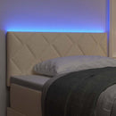 LED sengegavl Creme 100 cm Stof