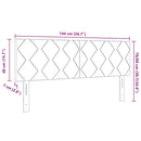 LED sengegavl Sort 144 cm Stof