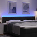 LED sengegavl Sort 200 cm Stof
