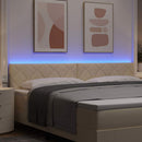 LED sengegavl Creme 200 cm Stof