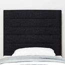LED sengegavl med LED-lysstrimler Sort 80 cm Stof