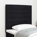LED sengegavl med LED-lysstrimler Sort 90 cm Stof