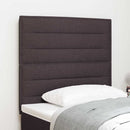 LED sengegavl med LED-lysstrimler Mørk Brun 90 cm Stof