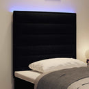 LED sengegavl med LED-lysstrimler Sort 100 cm Stof