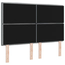 LED sengegavl med LED-lysstrimler Lysegrå 144 cm Stof