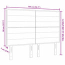 LED sengegavl med LED-lysstrimler Gråbrun 144 cm Stof