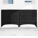 LED sengegavl med LED-lysstrimler Sort 160 cm Stof