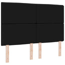 LED sengegavl med LED-lysstrimler Sort 160 cm Stof