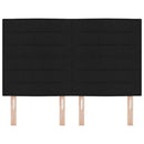 LED sengegavl med LED-lysstrimler Sort 160 cm Stof