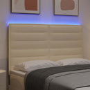 LED sengegavl med LED-lysstrimler Creme 160 cm Stof