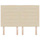 LED sengegavl med LED-lysstrimler Creme 160 cm Stof