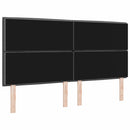 LED sengegavl med LED-lysstrimler Mørkegrå 180 cm Stof