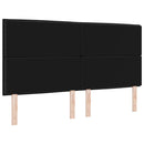 LED sengegavl med LED-lysstrimler Sort 180 cm Stof