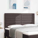 LED sengegavl med LED-lysstrimler Mørk Brun 180 cm Stof