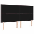 LED sengegavl med LED-lysstrimler Mørk Brun 180 cm Stof