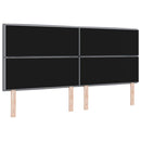 LED sengegavl med LED-lysstrimler Lysegrå 200 cm Stof