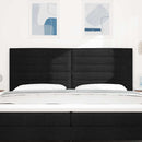 LED sengegavl med LED-lysstrimler Sort 200 cm Stof