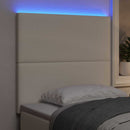LED sengegavl med LED-lysstrimler Creme 80 cm Velourstof