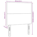 LED sengegavl med LED-lysstrimler Creme 80 cm Velourstof