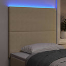 LED sengegavl med LED-lysstrimler Grågrøn 90 cm Velourstof