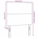 LED sengegavl med LED-lysstrimler Grågrøn 90 cm Velourstof