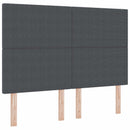 LED sengegavl med LED-lysstrimler Mørkegrå 144 cm Velourstof