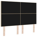 LED sengegavl med LED-lysstrimler Grågrøn 144 cm Velourstof