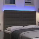 LED sengegavl med LED-lysstrimler Lysegrå 160 cm Velourstof