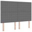 LED sengegavl med LED-lysstrimler Lysegrå 160 cm Velourstof