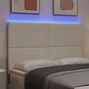 LED sengegavl med LED-lysstrimler Creme 160 cm Velourstof