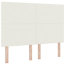 LED sengegavl med LED-lysstrimler Creme 160 cm Velourstof