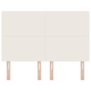 LED sengegavl med LED-lysstrimler Creme 160 cm Velourstof