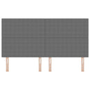 LED sengegavl med LED-lysstrimler Lysegrå 180 cm Velourstof